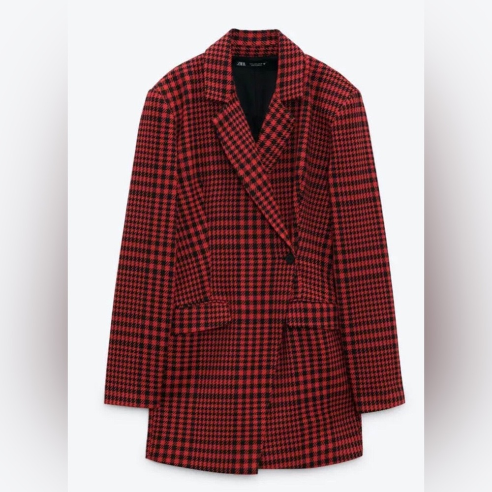 Red Houndstooth blazer/romper